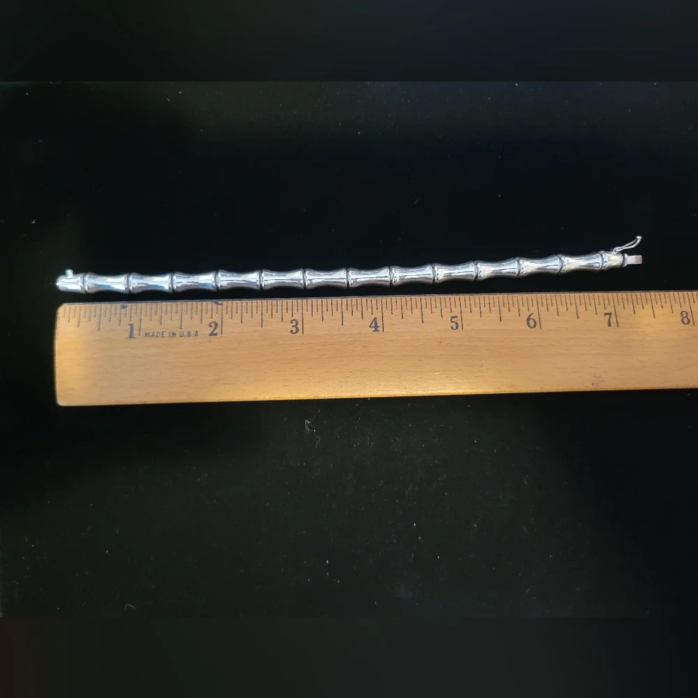 Unique sterling silver bracelet, 7.5" long - Picture 2 of 3